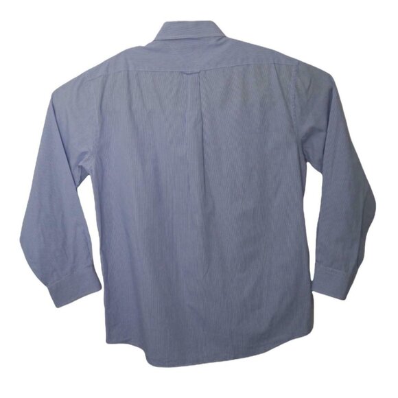 Tommy Hilfiger Button Down Dress Shirt Blue Stripes Long Sleeves Mens 16 1/2 - Picture 4 of 4
